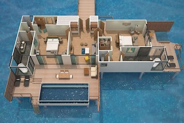 Two Bedroom Overwater Villa with Pool